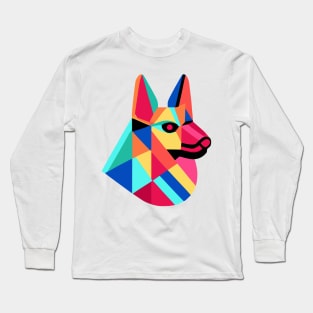 German Shepherd Pop Art Dog Owner Vintage Men Women Kids Long Sleeve T-Shirt